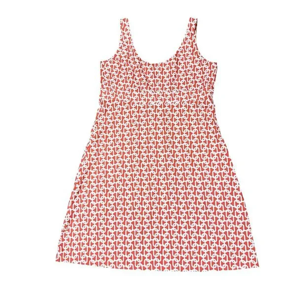 Jude Connally Mary Pat Dress M Small Orange Pink White Pockets Sleeveless - Picture 3 of 8